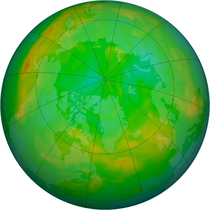 Arctic ozone map for 11 July 1988
